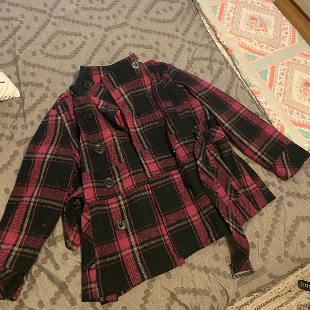 Plus size women’s peacoat style coat. Waist length
